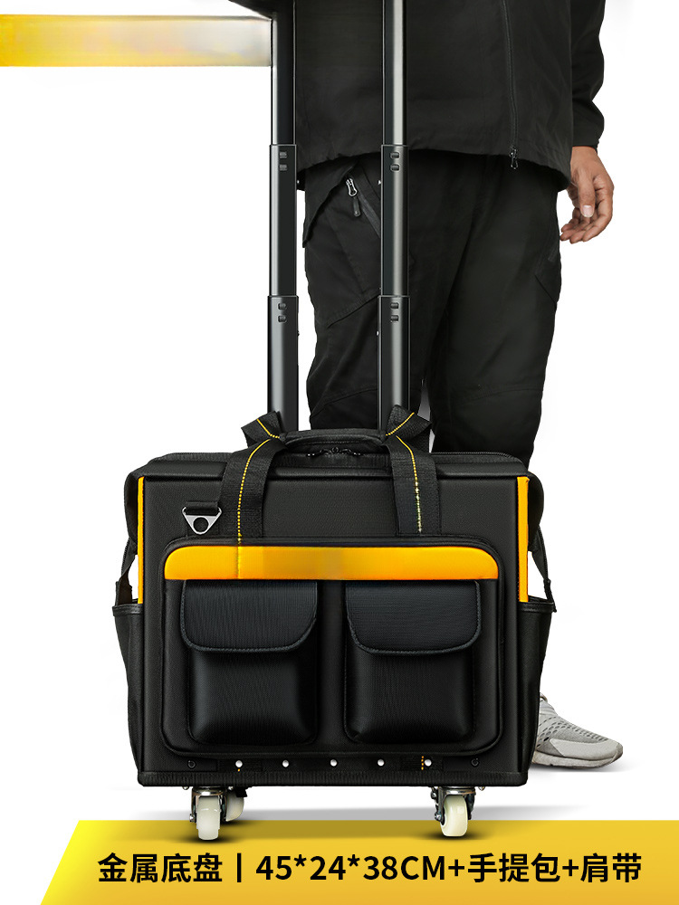 El kit de herramientas de barra de tracción multifunción gigante es resistente y duradero. Carro de lona con ruedas push-pull de grado industrial portátil