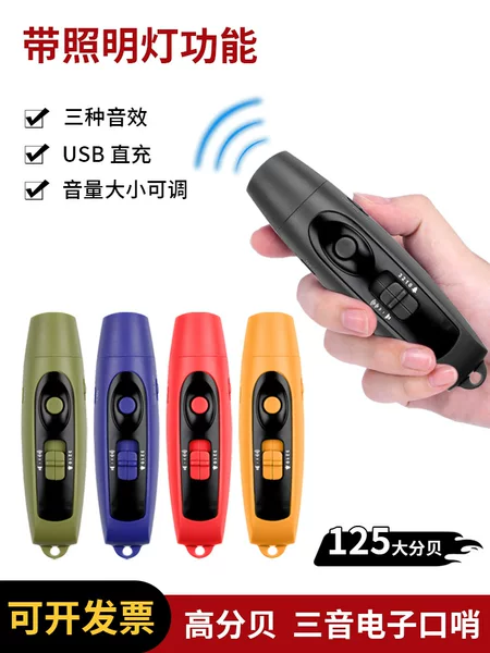 Electronic Whistle USB Rechargeable Whistle for Traffic Events, Pet Training, Outdoor Use with Light and High Decibel Sound