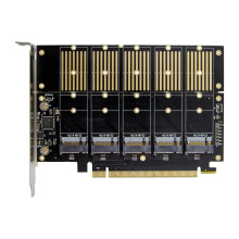 PCI-E x16 JMB585 5-Port M.2 Key B NGFF SSDUչ6G SSDDQ