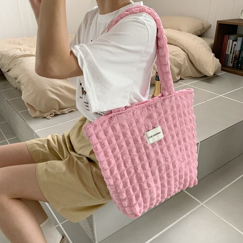 2755 Japanese style cloud bubble flower shoulder bag vest bag female student simple handbag canvas bag