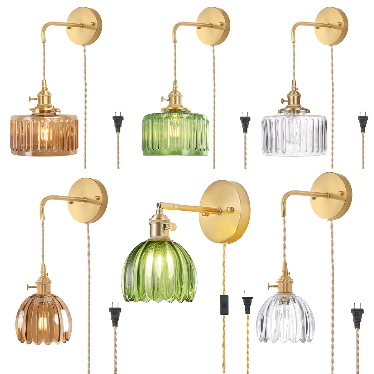 Cross-Border Wiring-Free Glass Wall Lamp Nordic B&B Bedside Restaurant Dining Room Cafe Internet Celebrity Self-Contained Switch Wall Lamp