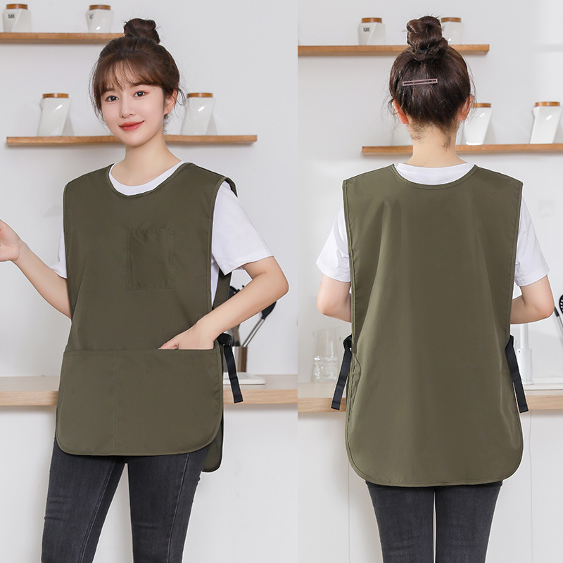 Chaleco de cocina para el hogar simple delantal nueva ropa de trabajo para hombres y mujeres catering ropa de trabajo resistente a la suciedad logotipo impreso