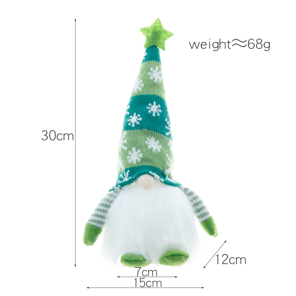 Nueva muñeca sin rostro transfronteriza con luz enano Rudolf peluche muñeca decoración regalo luminoso decoraciones de Navidad