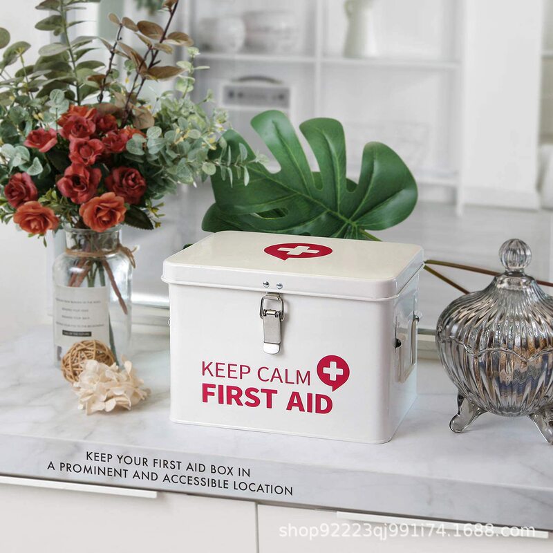 Cross-border household medical box Family Health Care medicine box galvanized iron double-layer medicine emergency medicine box Cross-border household medical box Family Health Care medicine box galvanized iron double-layer medicine emergency medicine box