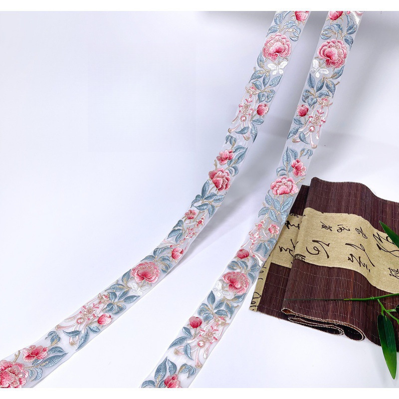 Ventanas bordadas estilo Han ropa bordada decoración collar bordado borde de collar accesorios de encaje bordado bordado borde