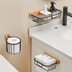 New bathroom tissue holder and paper towel rack, toilet paper dispenser, hanging tissue box, tissue rack, facial tissue bin, solid wood tissue basket