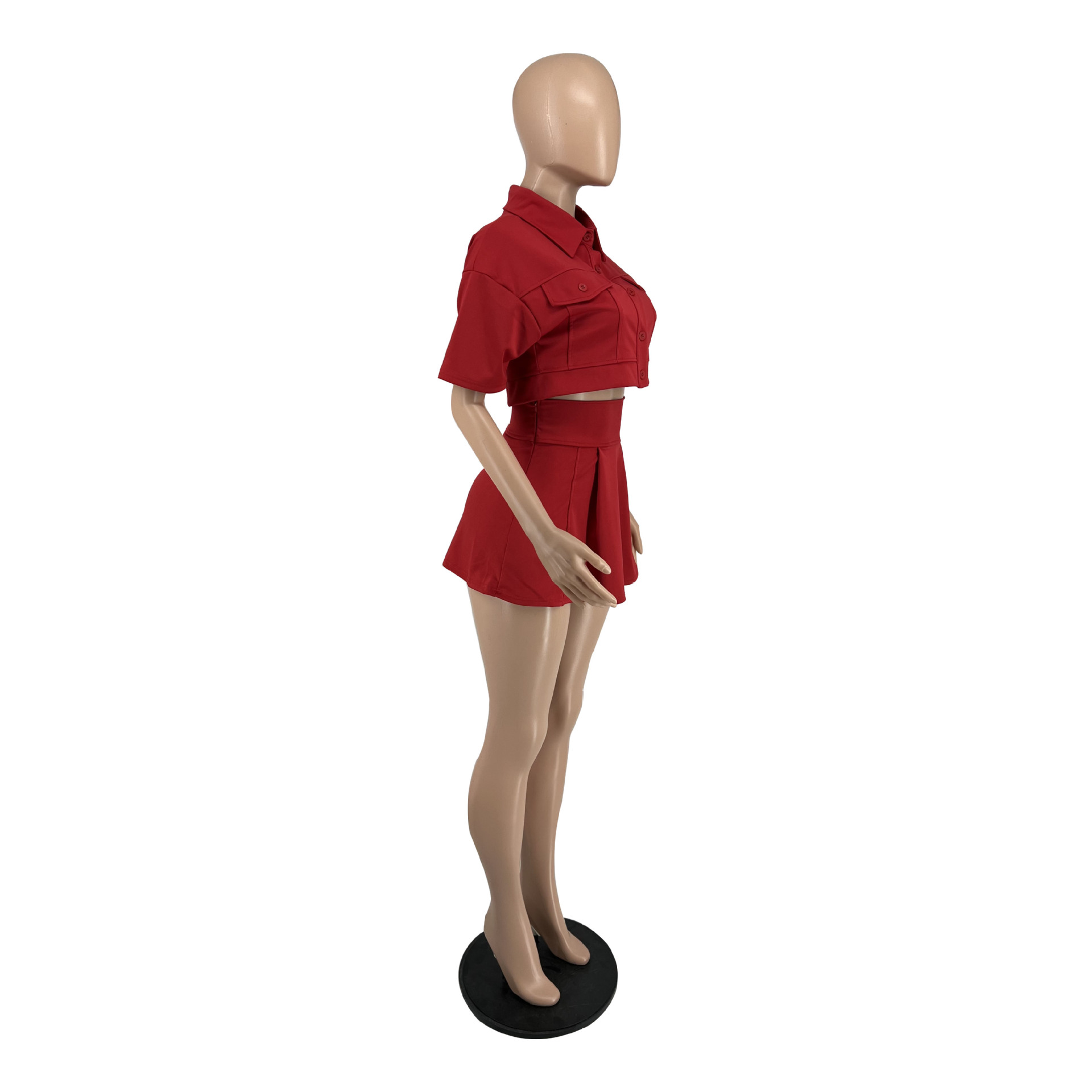 Completo due pezzi donna stile cargo top e minigonna_voghion.com
