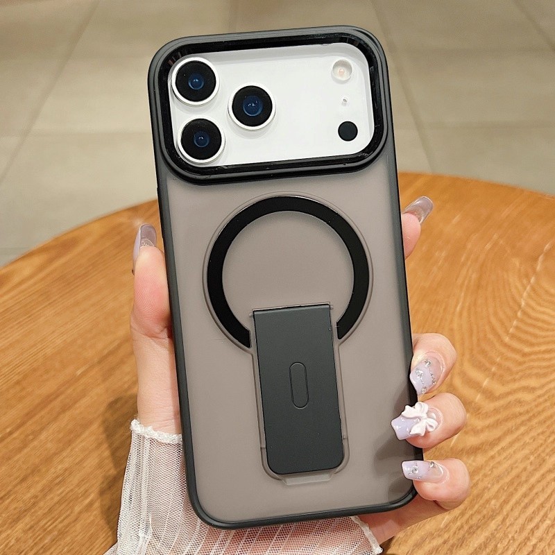适用iPhone17PROMAX磁吸支架手机壳苹果16磨砂肤感金属镜头保护套|undefined