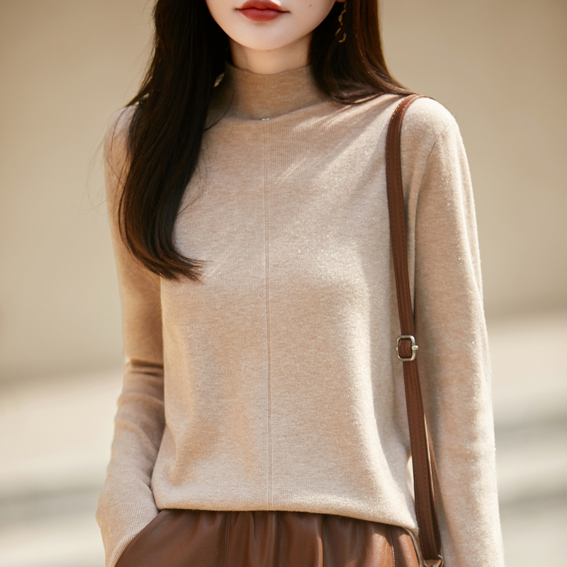 高级感时尚半高领显瘦超保暖内搭女秋冬新款亲肤舒适针织打底毛衣|undefined