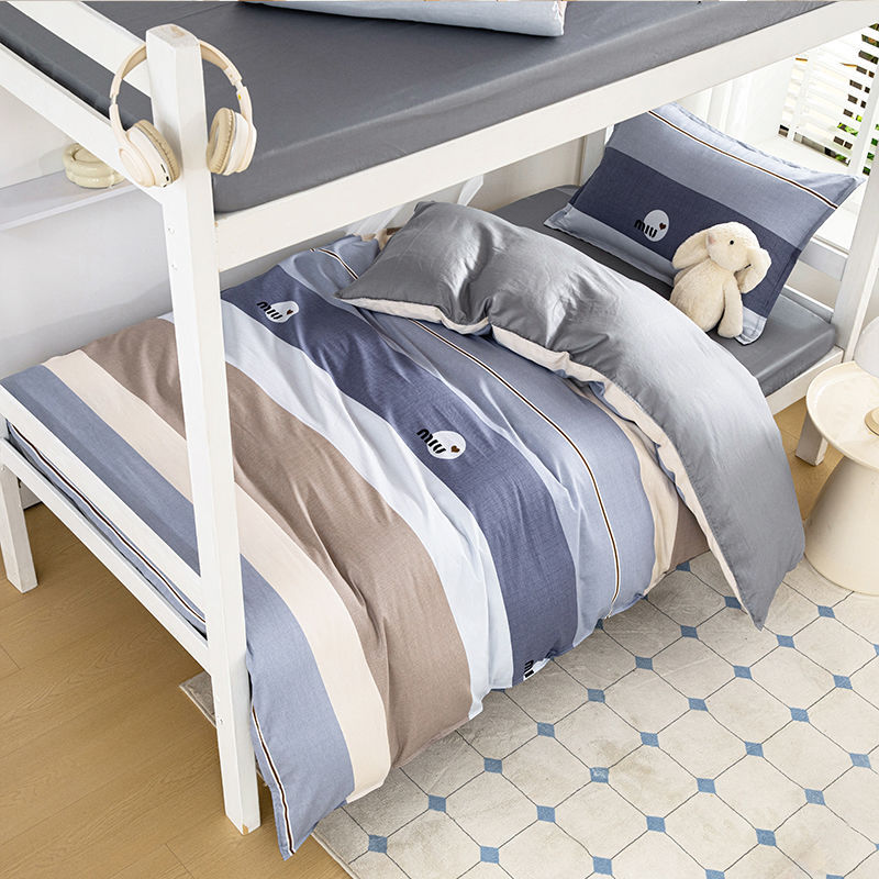 100% algodón dormitorio estudiantil especial una sola persona simple cubierta de edredón de algodón de una sola pieza cubierta de edredón de tres piezas grueso