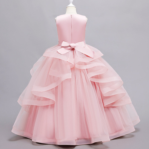 Children's formal dress princess skirt high-end wedding ball gown little girl host piano performance dress cross-border