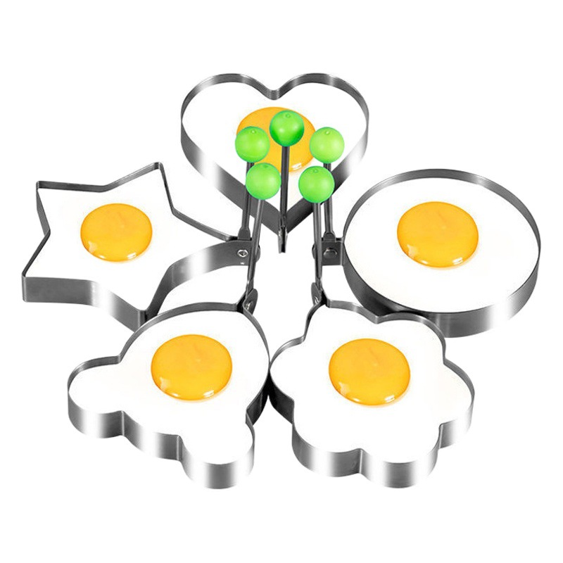 Molde de tortilla de acero inoxidable engrosada molde de huevo de sol redondo anillo de huevo hogar antiadherente pan modelo de huevo escalfado