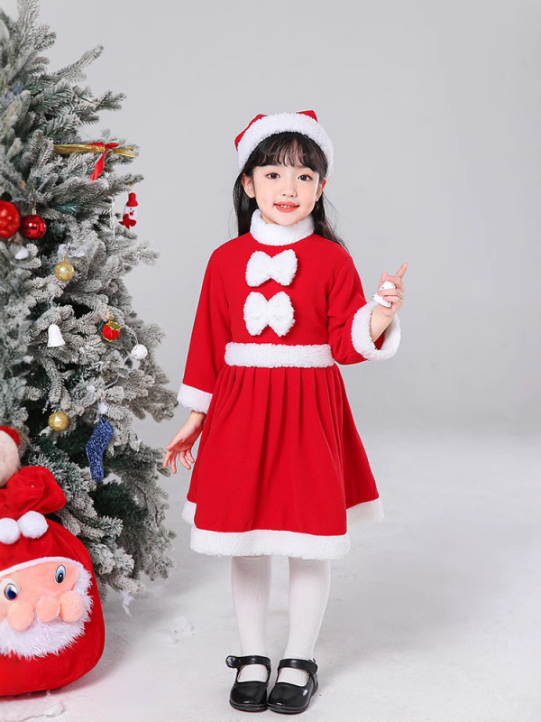 跨境圣诞节服装圣诞装扮服男女童圣诞老人套装摇粒绒儿童圣诞衣服|undefined