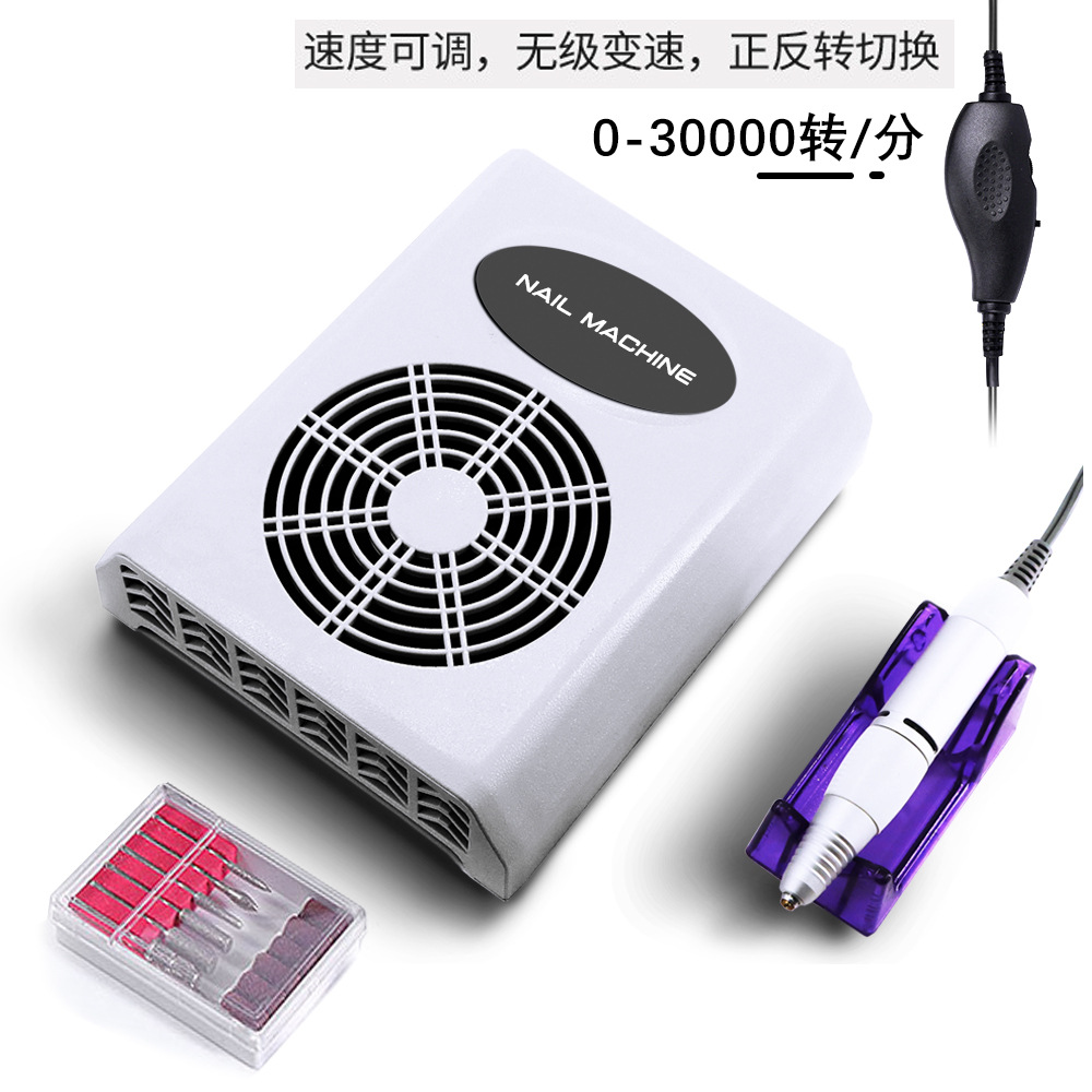 Aspirador de uñas para pulir, perilla dos en uno, 30w, alta potencia, bajo ruido, colector de polvo de uñas de escritorio ajustable