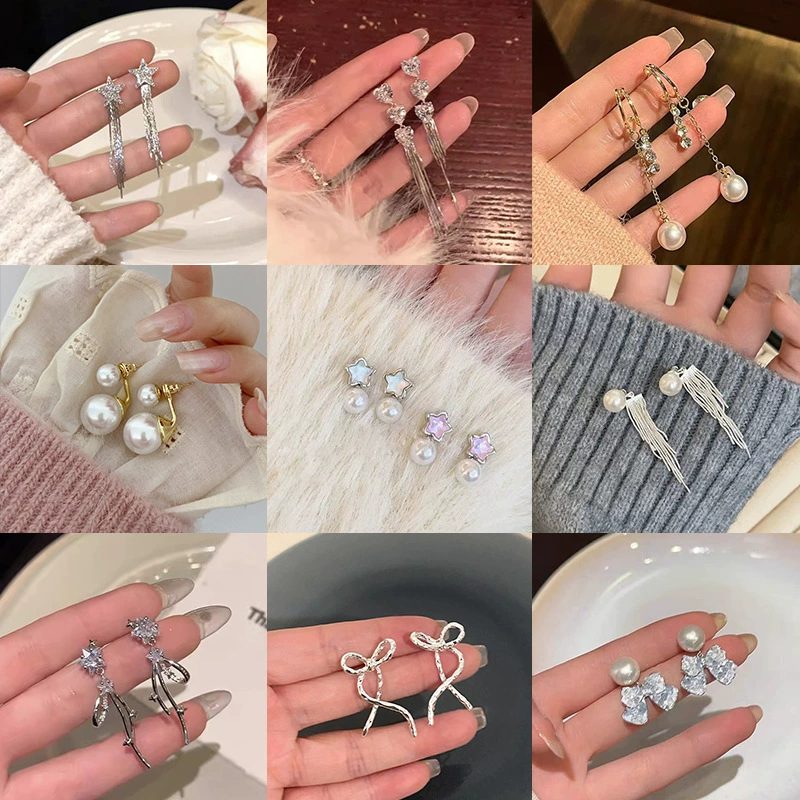 Brand universal small earrings from pearl