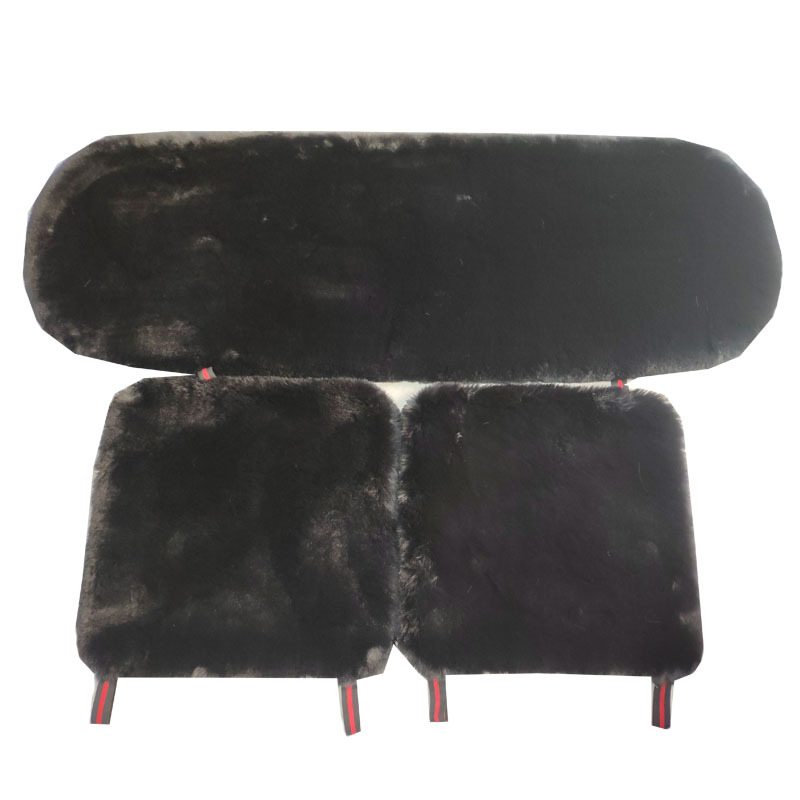 Autumn and Winter encryption thickened imitation rabbit fur three-piece car cotton cushion square cushion imitation wool car cushion without back cushion