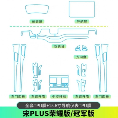 interior protective film DmiEV central | Car interior film - full-set-of-tpu-film156inch