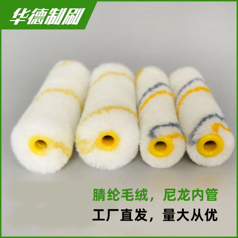 Cepillo de rodillo de 4 pulgadas Cepillo de rodillo de pulgar con núcleo de lana media de lana gruesa de acrílico