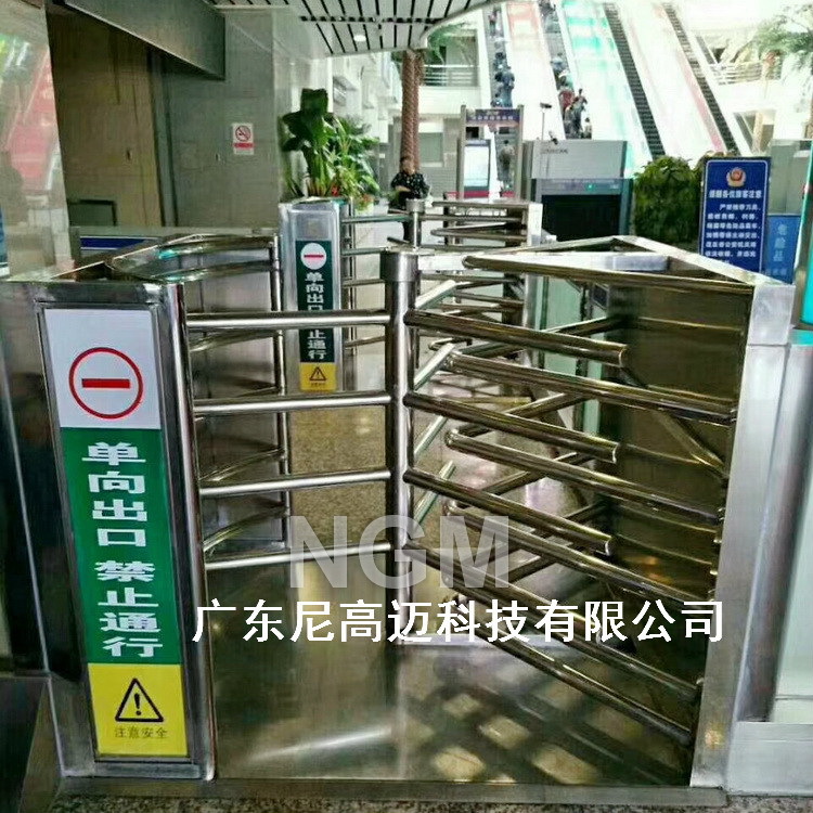佛山厂家现货批发半高单向转闸医院景区超市只进不出机械旋转门栅