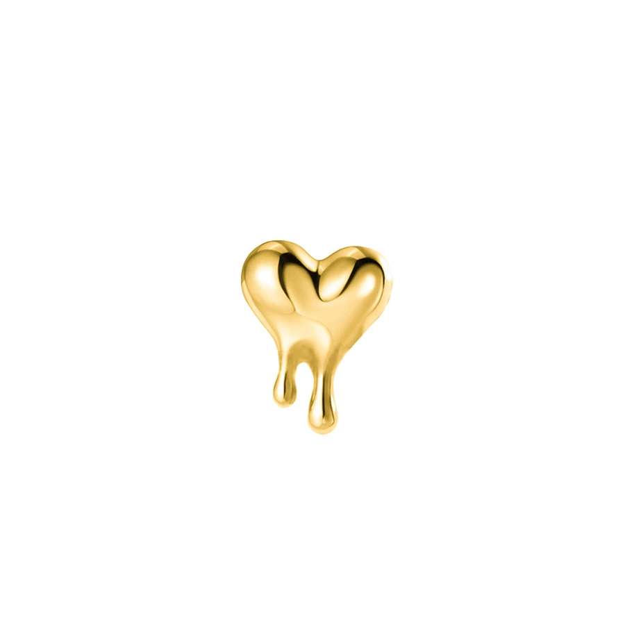 Metal small lip piercing heart-shaped