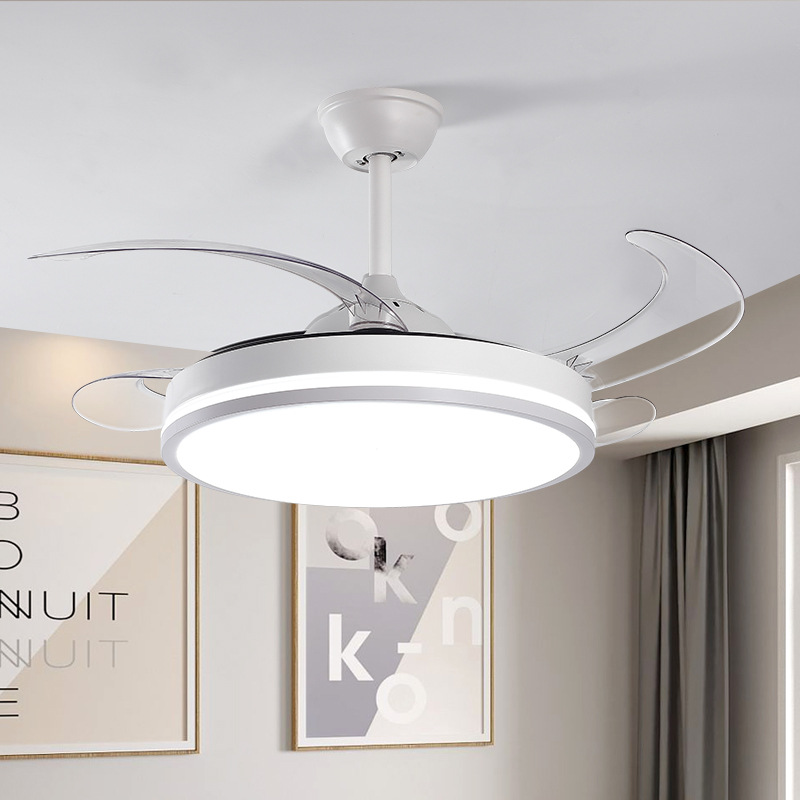 Luz de ventilador invisible 2023 Luz de ventilador de techo transfronterizo hogar araña integrada sala de estar comedor dormitorio Luz de ventilador de doble uso