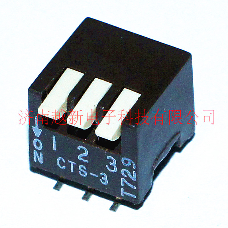 CTS 193-3MS标准脚距CTS拨码开关贴片2.54mm 侧拨3位