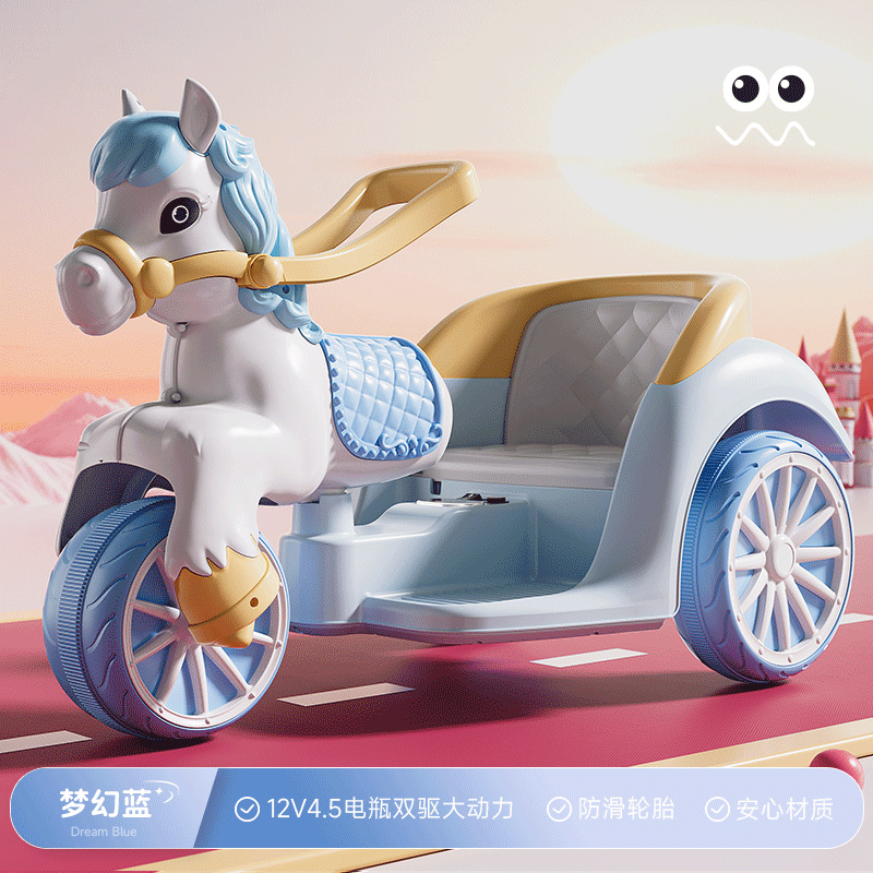 Niños motocicleta eléctrica coche de princesa eléctrica puede sentarse niña coche de batería bebé carga coche de juguete de control remoto