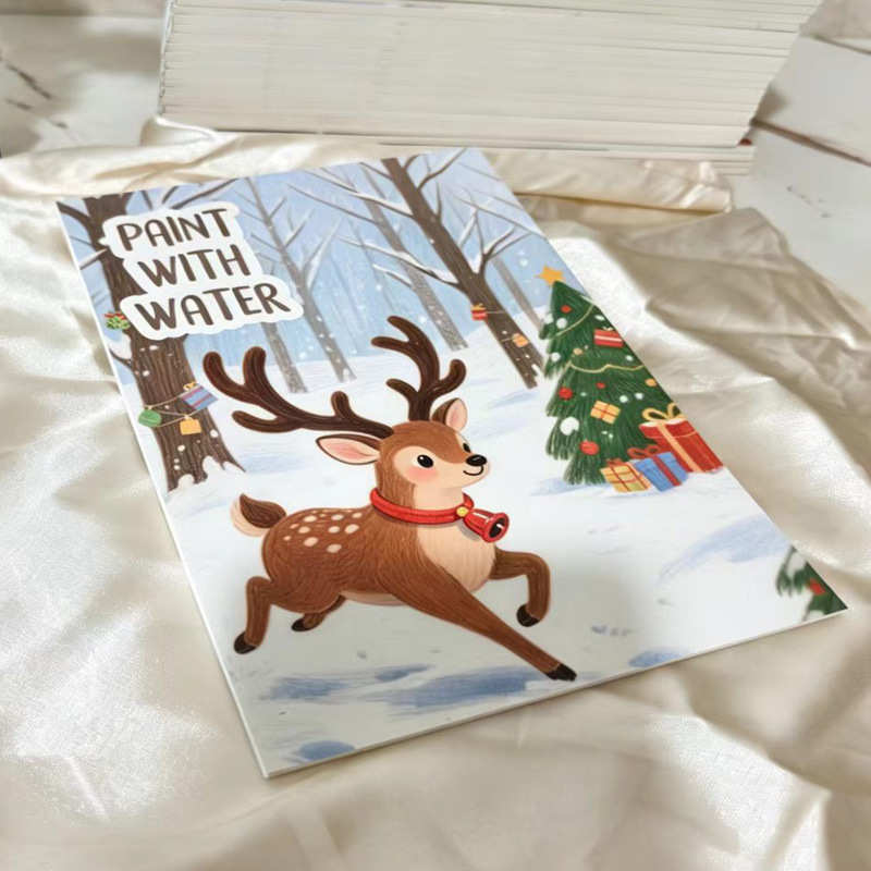 Children's Watercolor Painting Book, Watercolor Coloring Book, Christmas Pattern Doodle Book, Coloring Book, Factory Customized Children's Watercolor Painting Book, Watercolor Coloring Book, Christmas Pattern Doodle Book, Coloring Book, Factory Customized