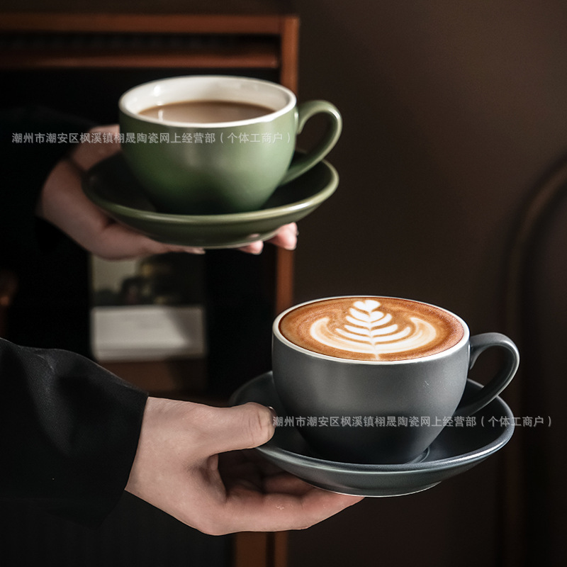 Nórdico retro tazas de café y platos set de tazas de cerámica tazas de latte tazas de negocios de hotel tazas y platos de desayuno tazas