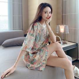 泰国潮牌2022夏新款宽松大码重工亮片蕾丝中长款显瘦短袖T恤女潮