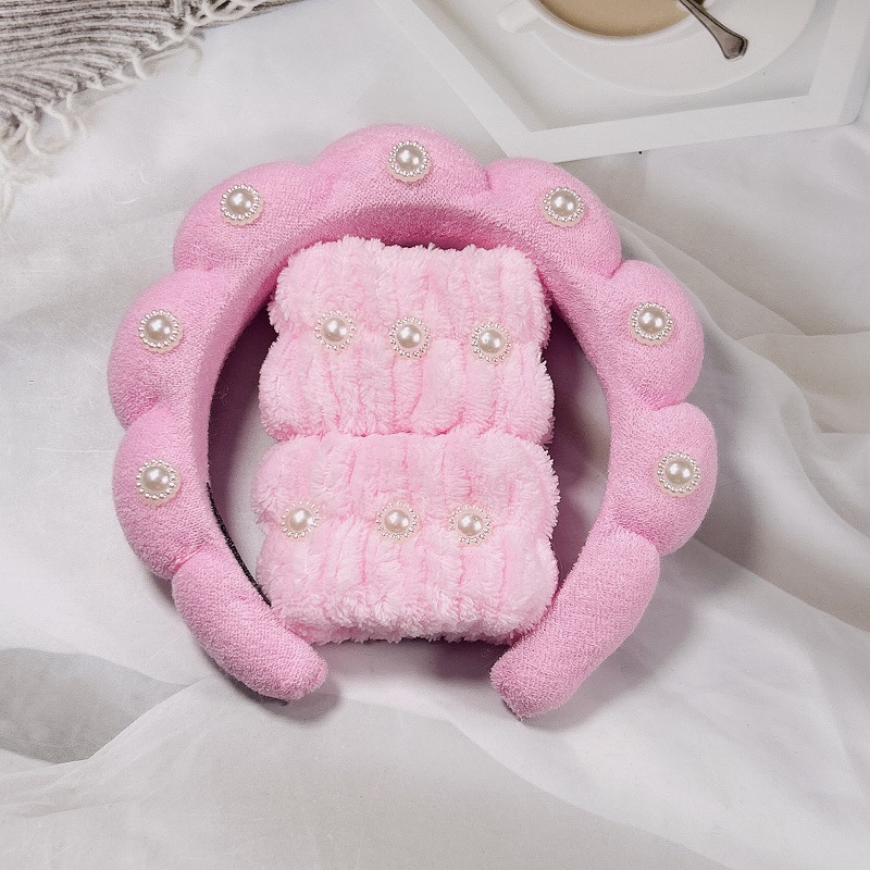 초음파 트위스트 진주 머리띠 분말 (20*17*4cm 86g)