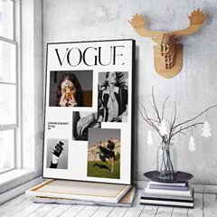 Fashion magazine style decorated painting for Instagram style bedroom headboard, painting on living room wall, floor painting for clothing store, wall decoration