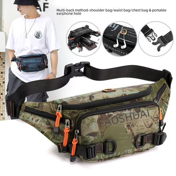 Factory wholesale new outdoor men's waist bag fashion chest bag cross-border waterproof nylon cloth diagonal men's bag