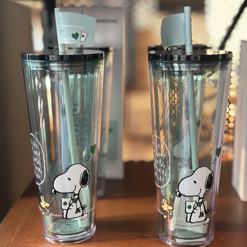 クロスボーダースターダッドスヌーピー共同ブランドストローカップ高価値大容量漫画ウォーターカッププラスチックカップスポット卸売|undefined