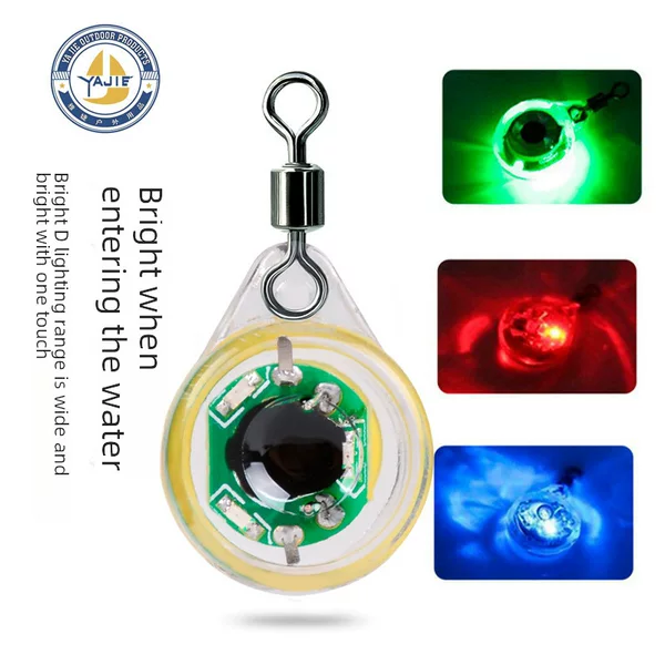Fishing gear wholesale small fish eye hairtail mini underwater fishing lamp set fish lamp night fishing waterproof LED button poly fish lamp