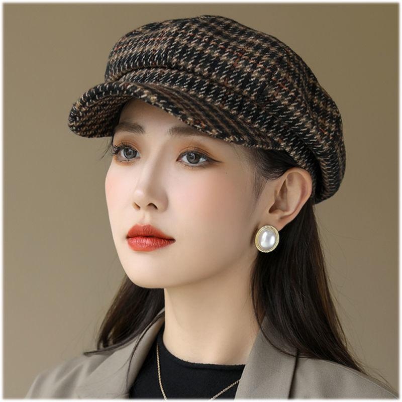 Elegant Women's Octagonal Beret Hat Korean Style Autumn Spring_voghion.com