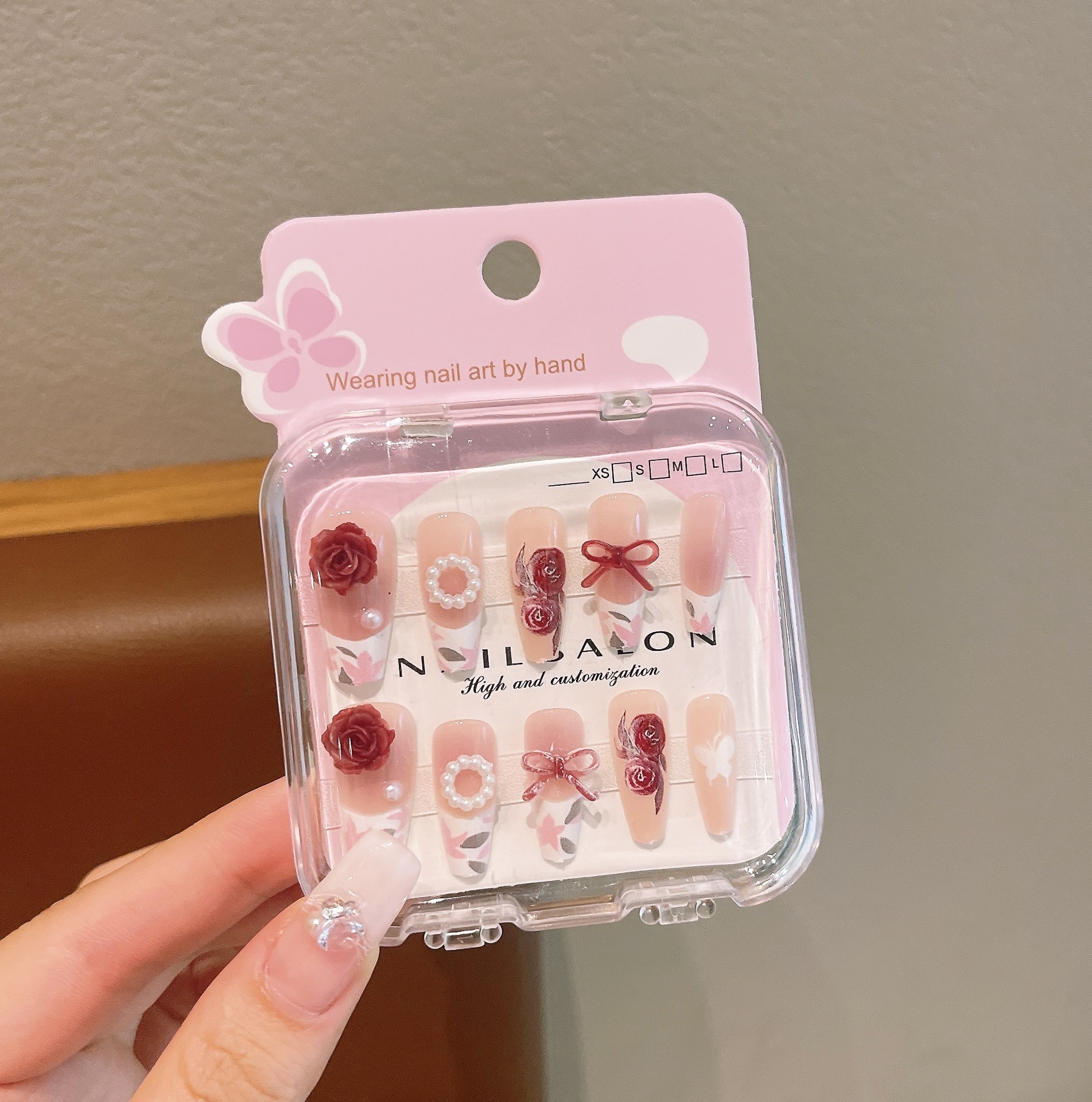 Niños usan uñas falsas parches de uñas manuales desmontables parches de uñas para estudiantes con película de uñas