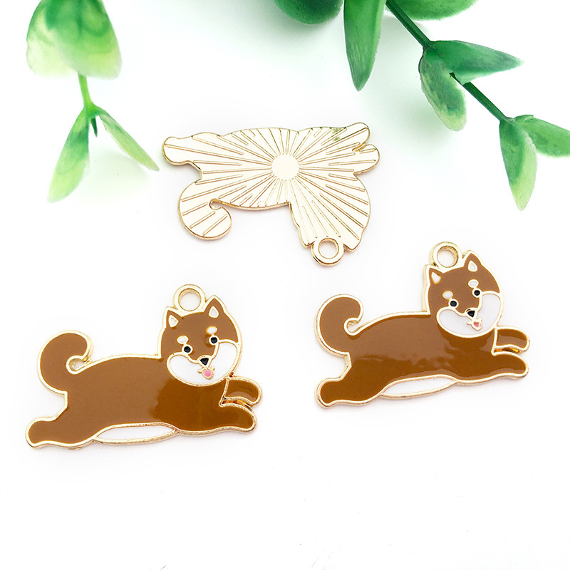 クロスボーダー漫画動物ペット犬子犬足跡 diy 合金オイルドリップキーホルダーネックレスジュエリーペンダントペンダント|undefined