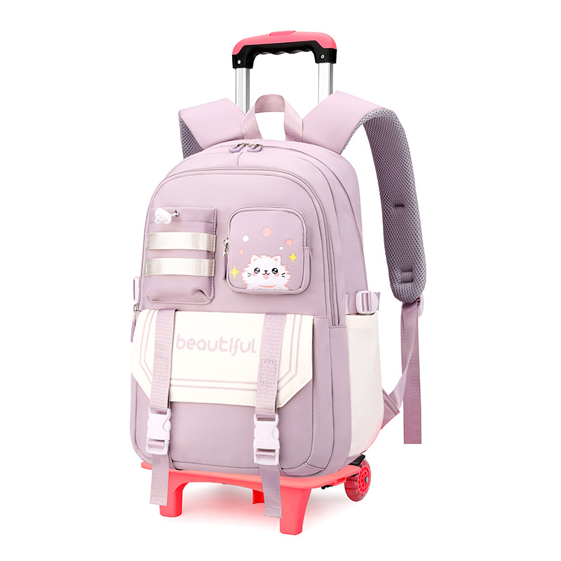 Los fabricantes venden al por mayor las mochilas escolares de trolley para estudiantes de secundaria y secundaria, mochilas de trolley de gran capacidad, bolsas de viaje con ruedas grandes transfronterizas