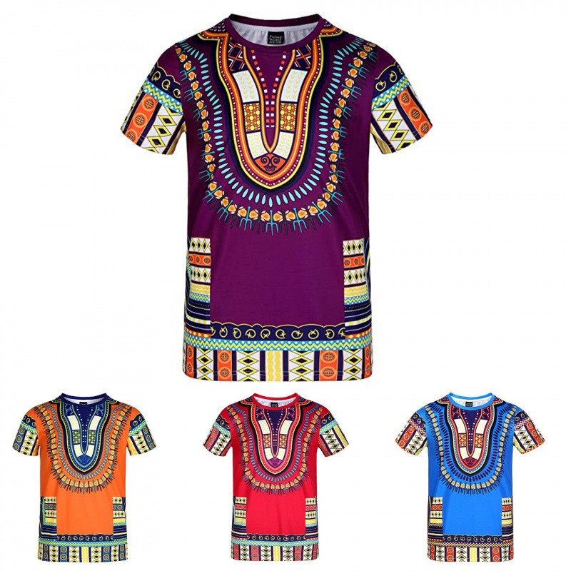 Pod/Jit/Cross-Border Short-Sleeved Ethnic Style 3D Digital Printed Mesh Fabric Men's T-Shirt Short-Sleeved Pod/Jit/Cross-Border Short-Sleeved Ethnic Style 3D Digital Printed Mesh Fabric Men's T-Shirt Short-Sleeved