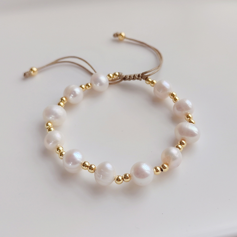 1 Piece 1 Set Fashion Geometric Pearl Knitting Womenu0027S Bracelets