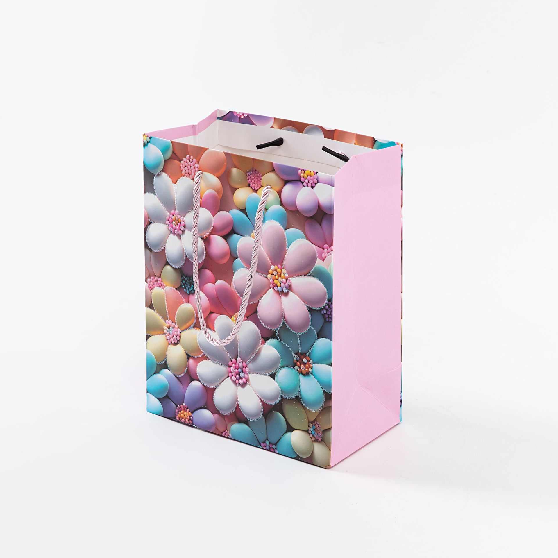Bolsa de regalo, bolsas de mano tridimensionales de viento de crema, bolsas de flores frescas y románticas, bolsas de regalo de moda simples y creativas image 5