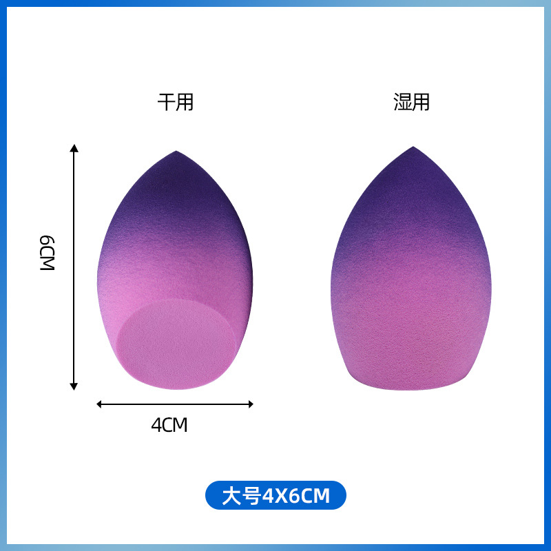 Huevos de maquillaje personalizados de color gradiente gota de agua gran calabaza huevo de maquillaje oblicuo esponja polvo de maquillaje logotipo de cojín de aire