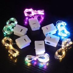 卸売 LED ボタン電池小さな白いボックスカラーフラワーストリングライトクリスマスツリー装飾銅線雰囲気ストリングライト