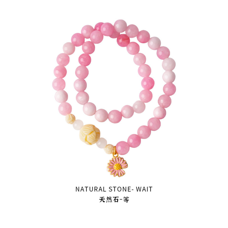 Hanluo~アクアマリンビーズプルブレスレット、ファッショナブルなニッチで絶妙な気質のブレスレット、軽い高級感、ハイエンドで多用途なハンドアクセサリー|undefined