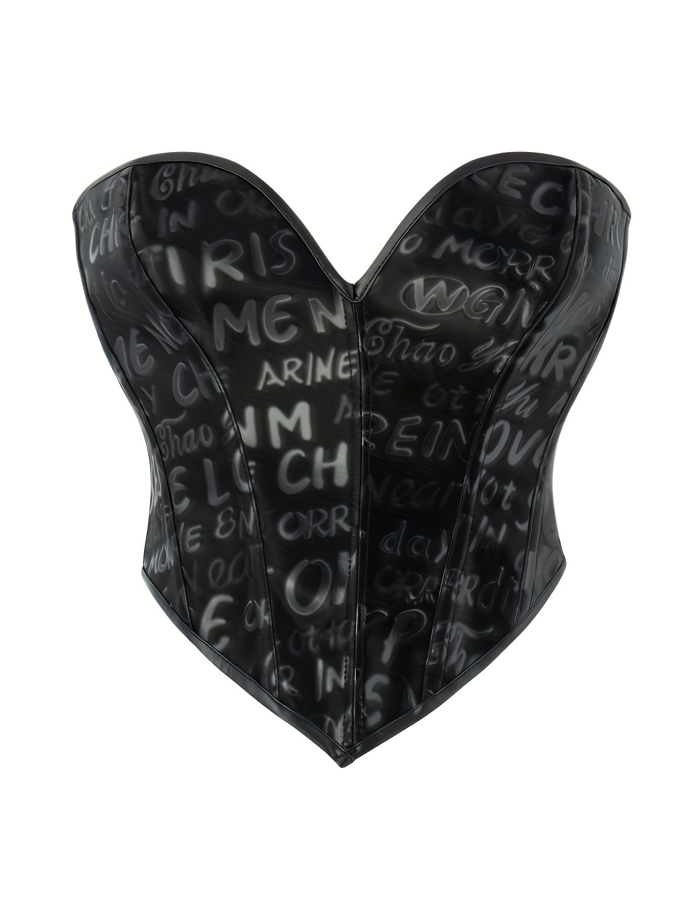 Impresión de letras negras sin correa de hombro, soporte de pecho, cintura de cintura, ropa de hueso de pescado, suministro transfronterizo