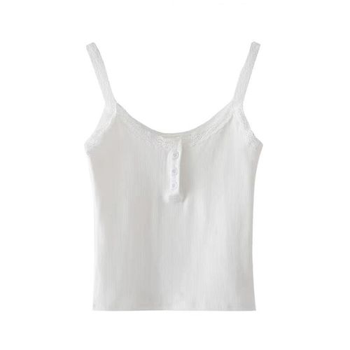 2024 Summer Korean Style Lace Camisole Women's New Hot Girl Design Beautiful Back Slim Fit Bottoming Shirt Trendy