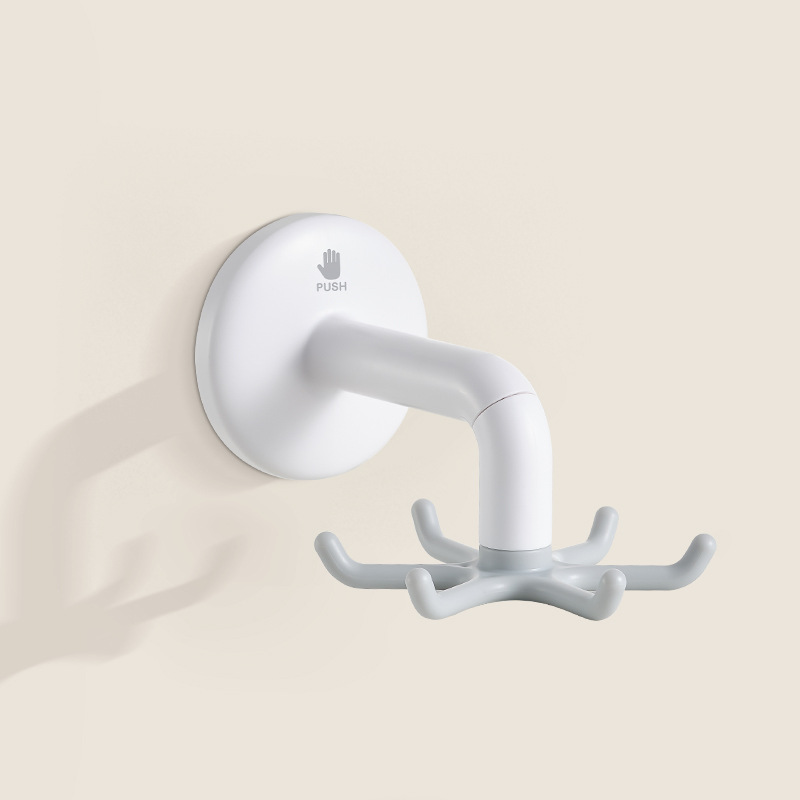 Gancho giratorio de cocina, ventosa, estante montado en la pared, olla sin perforaciones para el hogar, estante de almacenamiento de cuchara, estante para espátula