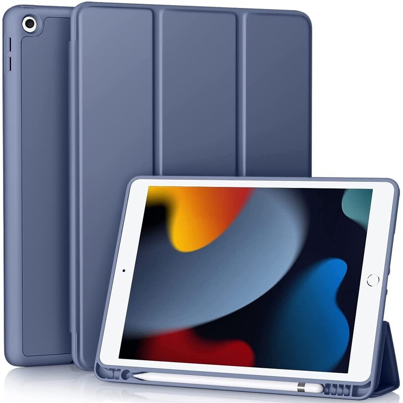 For ipad9 protective case 10.2 inch silicone tape pen slot 12.9 flat case pro11 leather case air5 protective case
