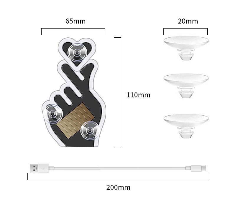 Solar-Powered Car Window Ambient Light, Heart-Shaped Decorative Light, Non-Damaging Led Atmosphere Light for Car Interior